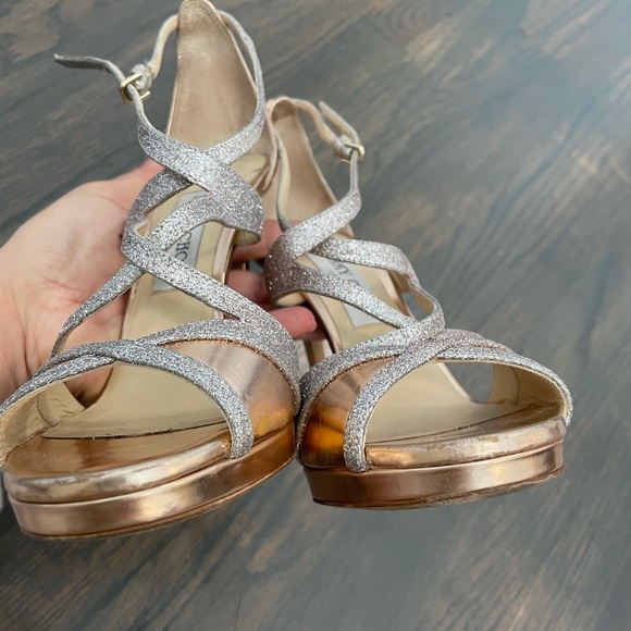 JIMMY CHOO
Marianne Strappy Crisscross Sandal, Gold - Picture 6 of 13